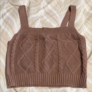 Ardene Brown Knit Crop Top